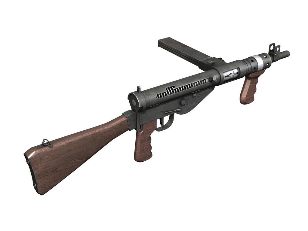 STEN Submachine gun - Collection 3D model_18
