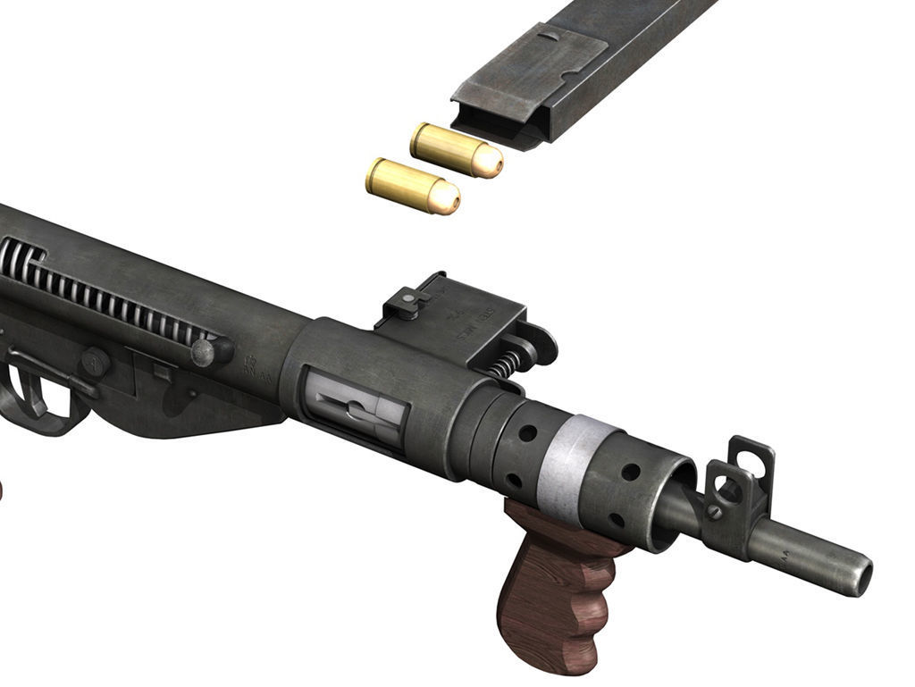 STEN Submachine gun - Collection 3D model_22