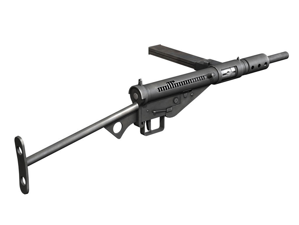 STEN Submachine gun - Collection 3D model_9