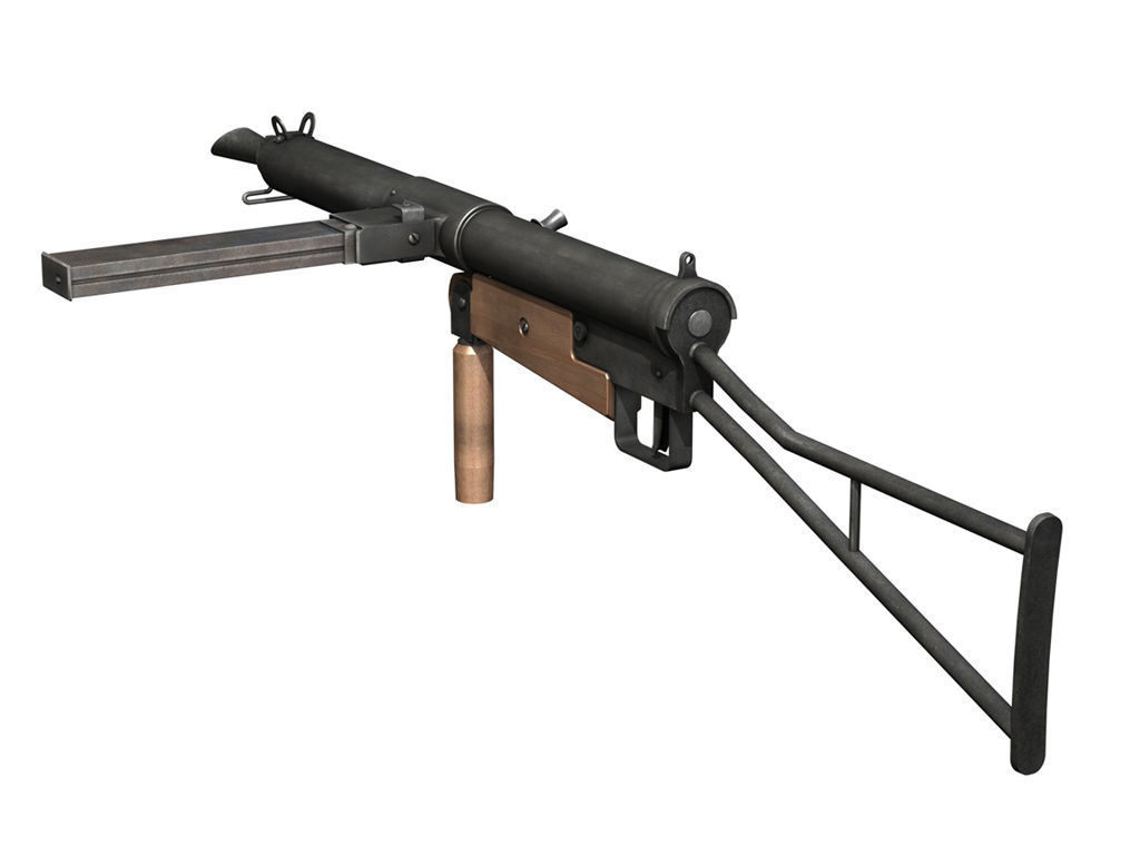 STEN Submachine gun - Collection 3D model_2