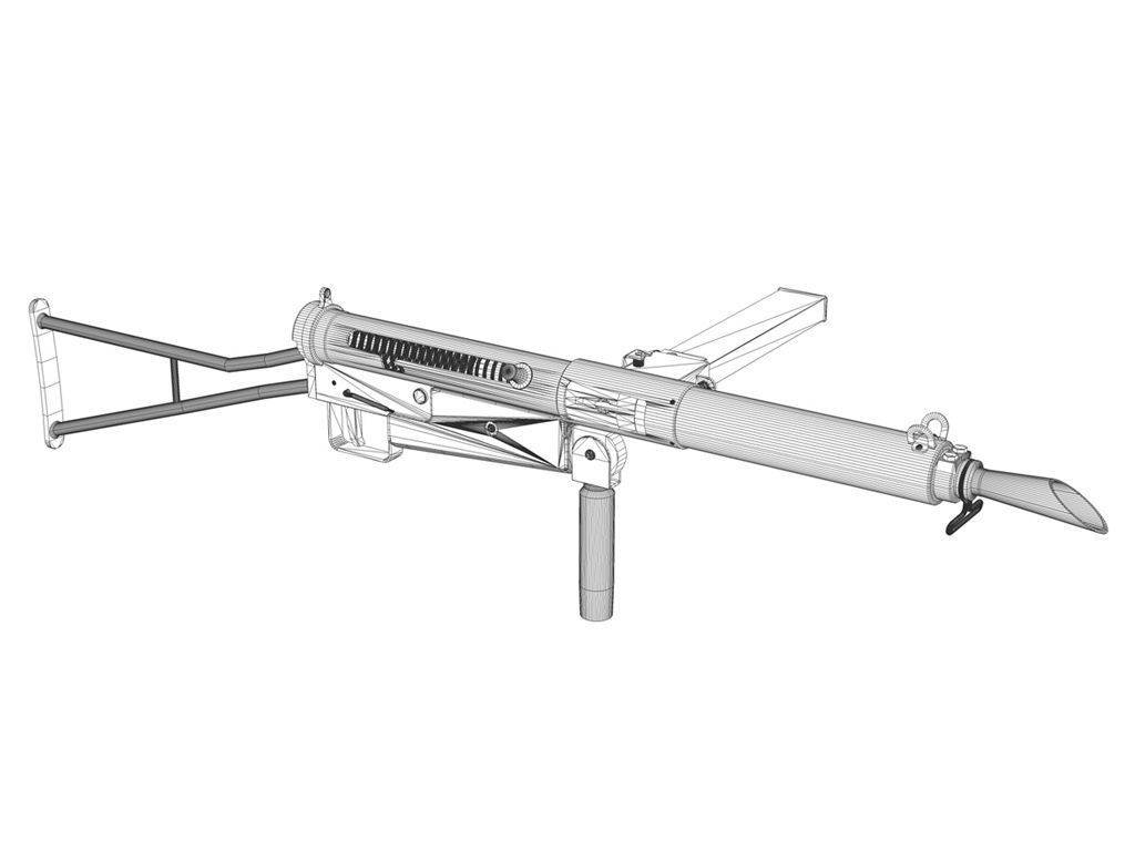 STEN Submachine gun - Collection 3D model_6