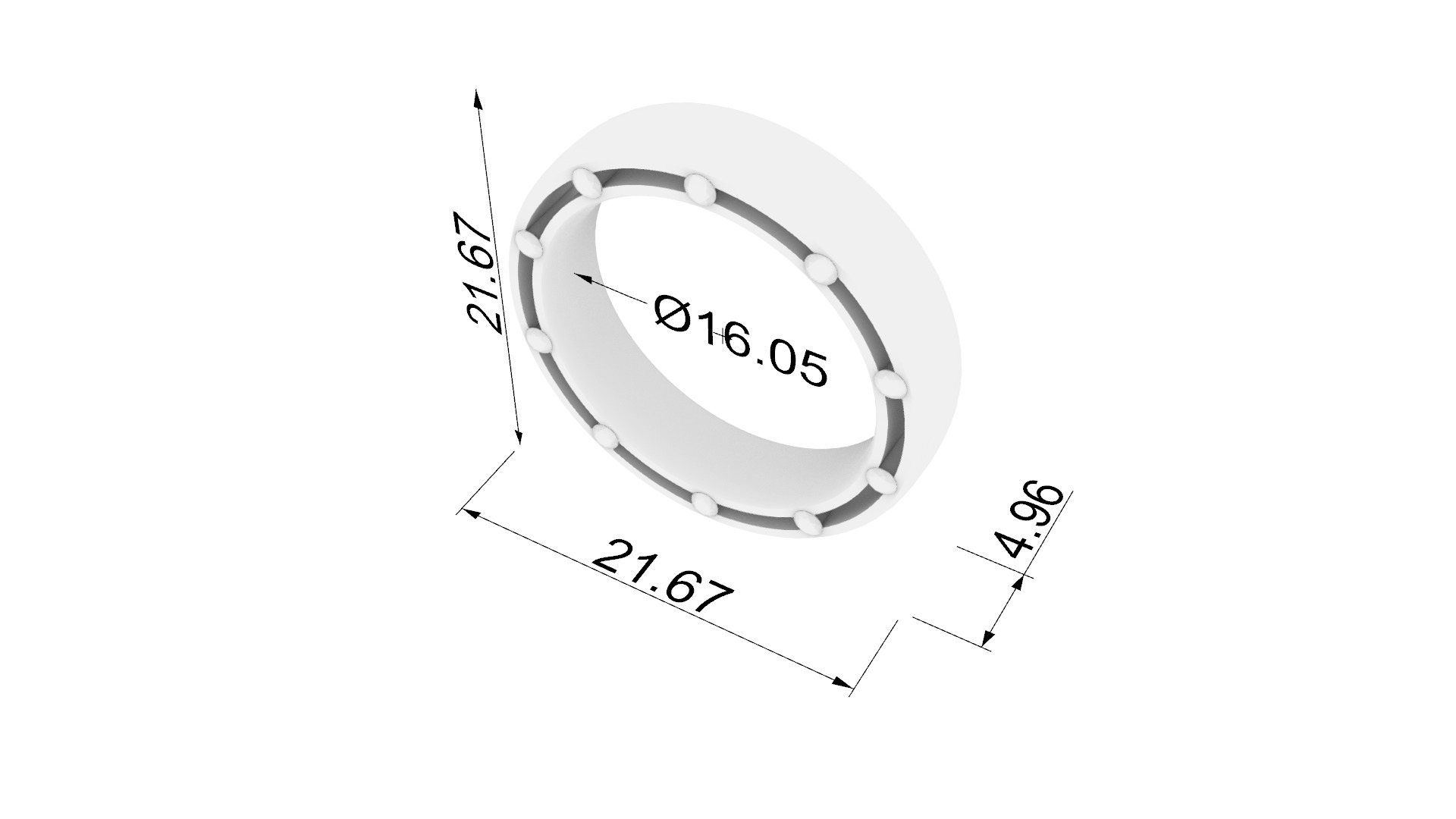 Sleek Modern Gem-Studded Ring JDBCo 3D print model_1