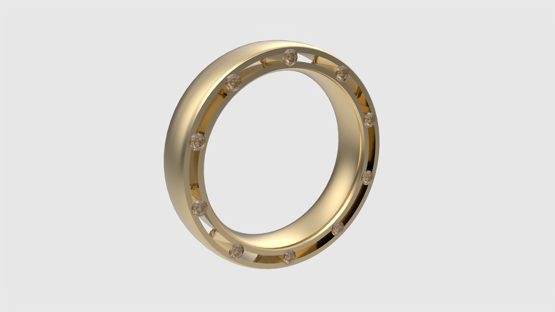 Sleek Modern Gem-Studded Ring JDBCo 3D print model_3