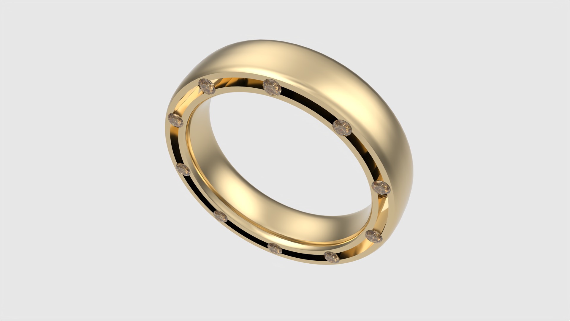 Sleek Modern Gem-Studded Ring JDBCo 3D print model_15