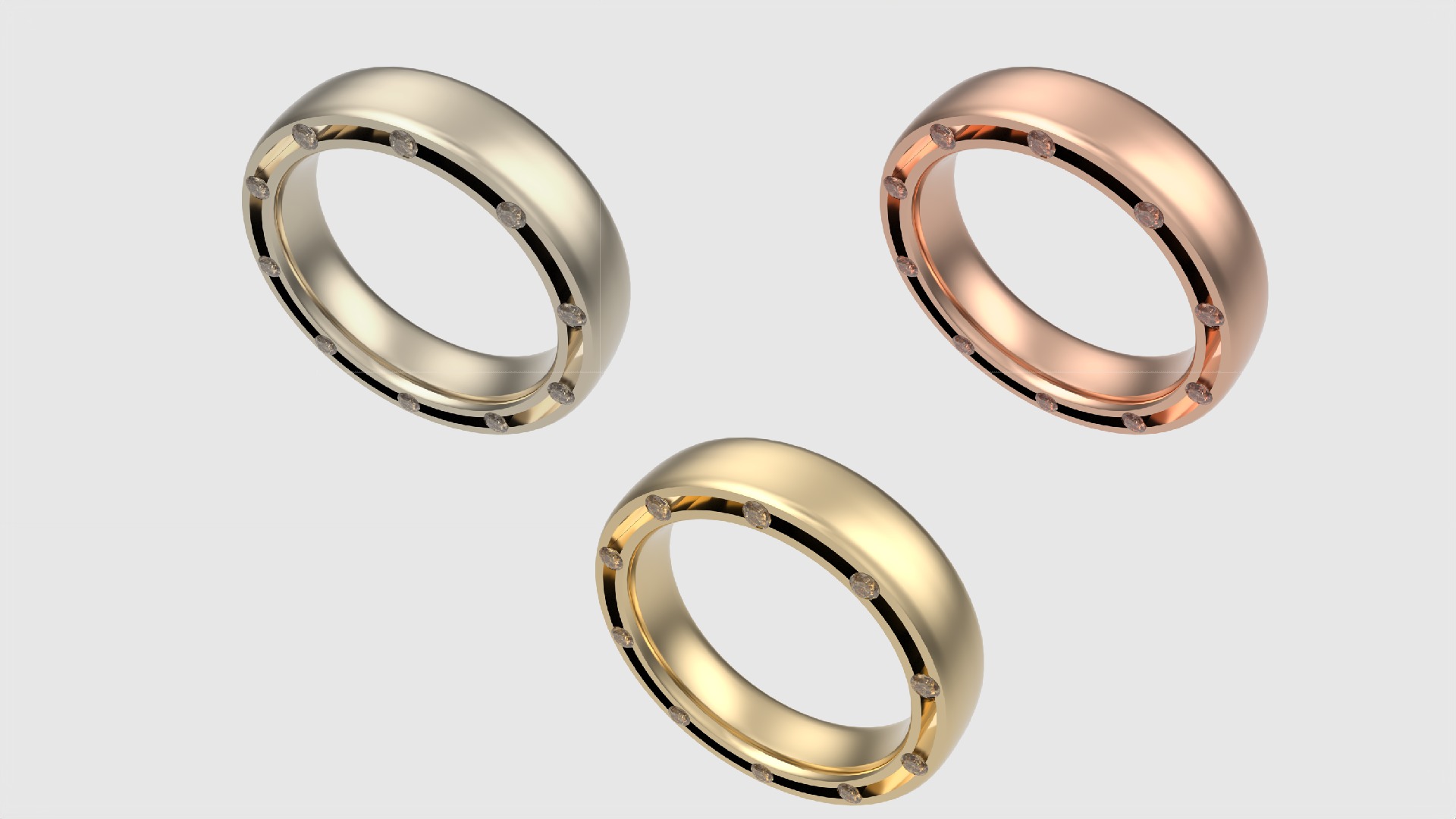 Sleek Modern Gem-Studded Ring JDBCo 3D print model_2