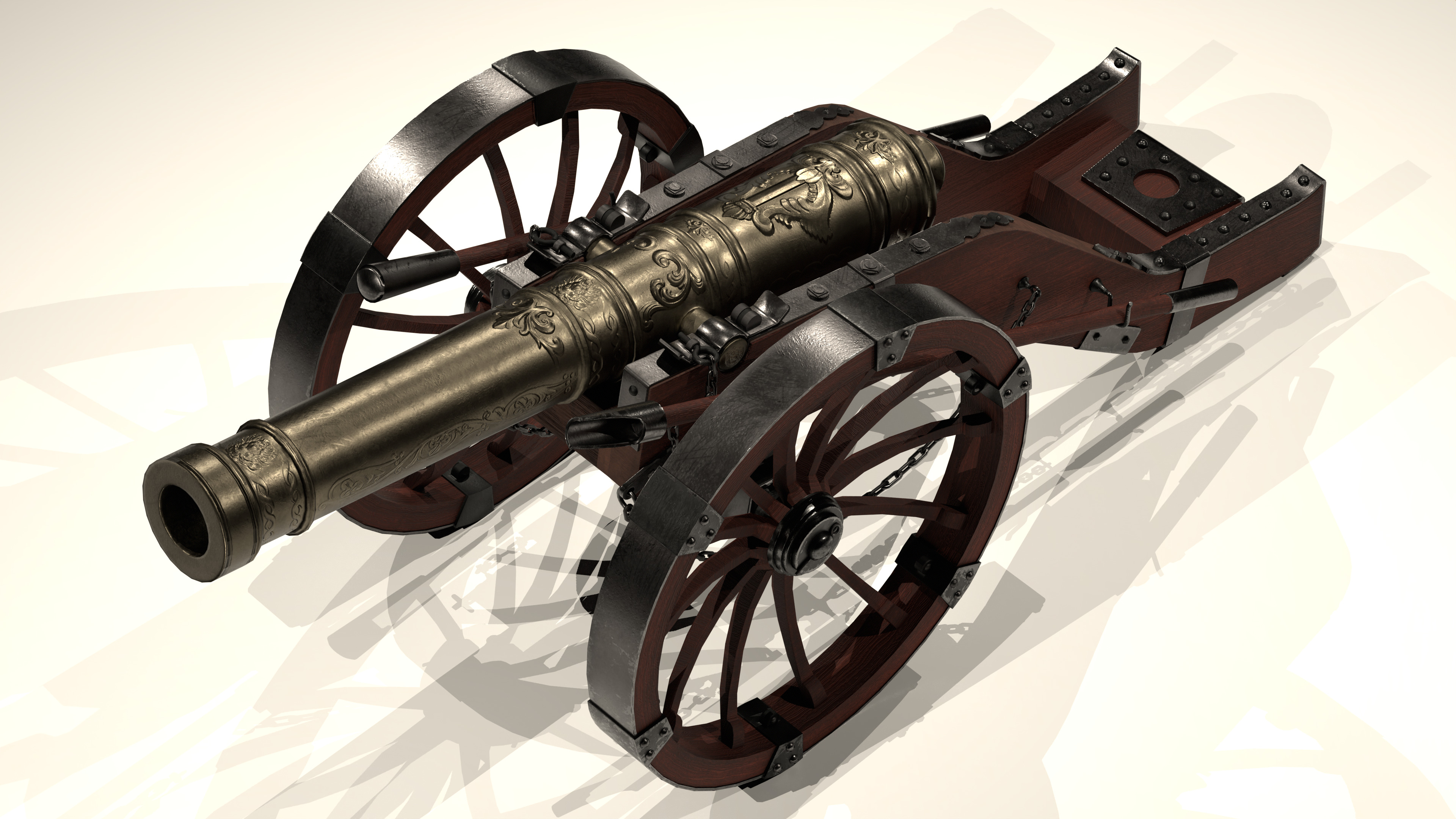 Louis XIV Cannon 3D Model Low-poly 3D model_8