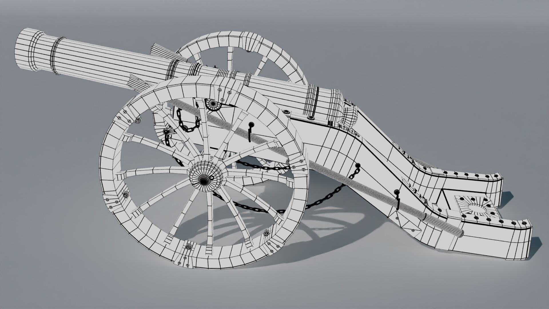 Louis XIV Cannon 3D Model Low-poly 3D model_4