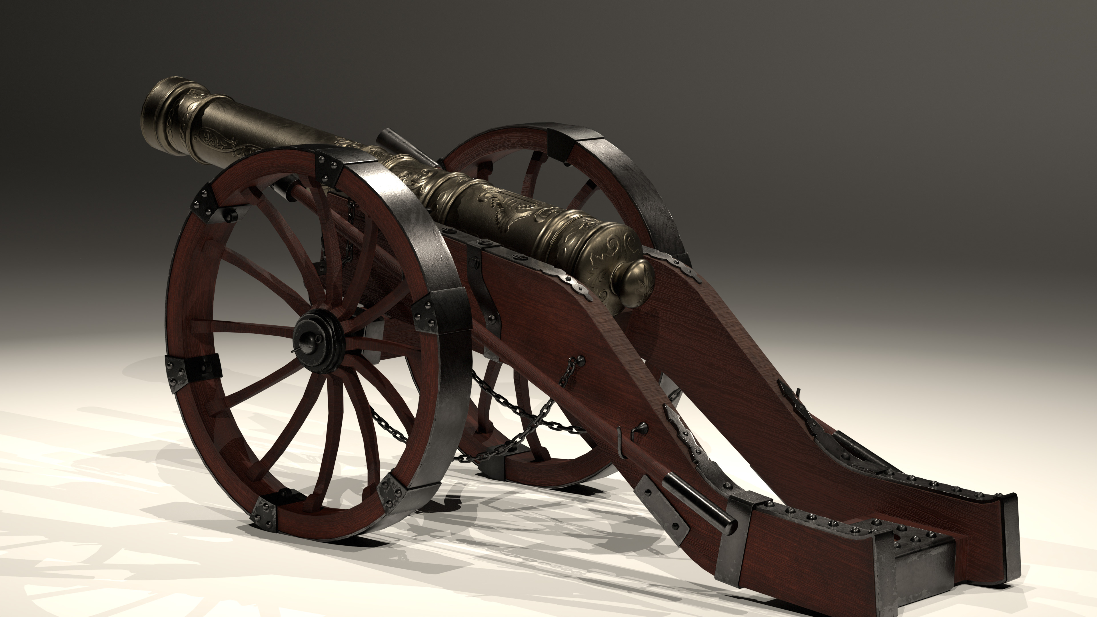 Louis XIV Cannon 3D Model Low-poly 3D model_3