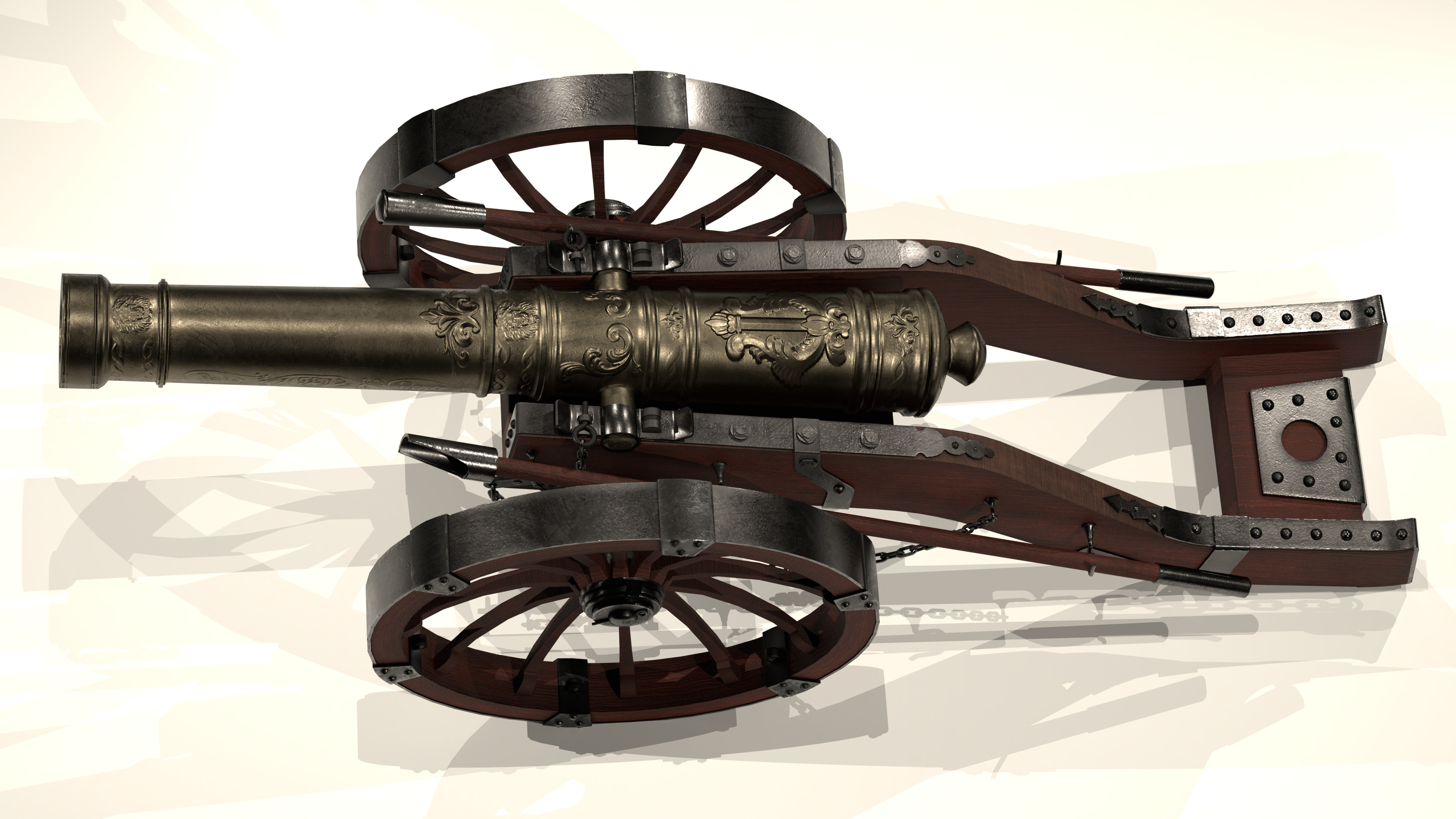Louis XIV Cannon 3D Model Low-poly 3D model_7