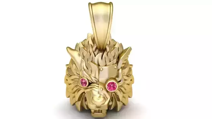 DANGER WOLF ANIMAL HEAD PENDANT 3D PRINTABLE MODEL 3D print model