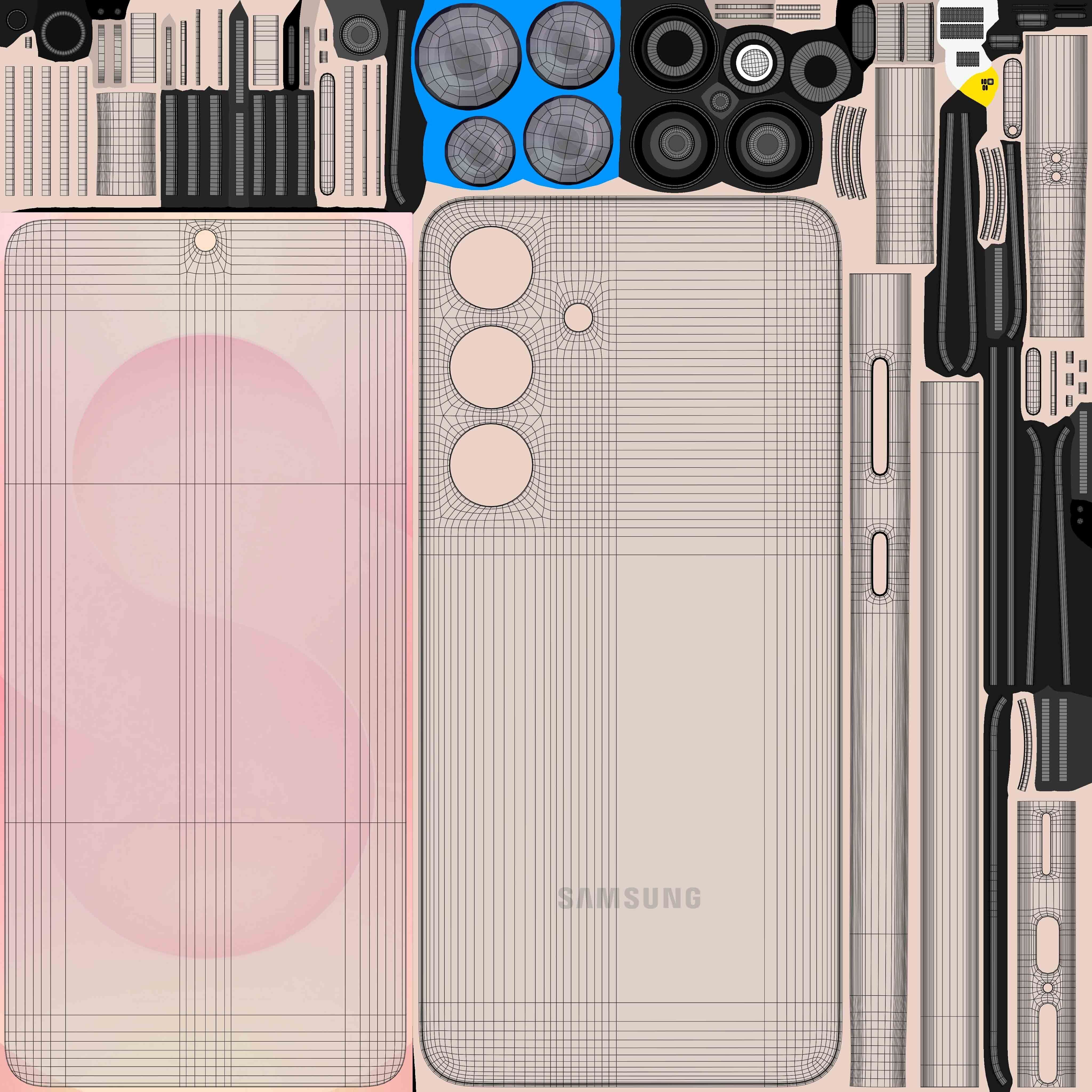 Samsung Galaxy S25 Coral Red 3D model_11