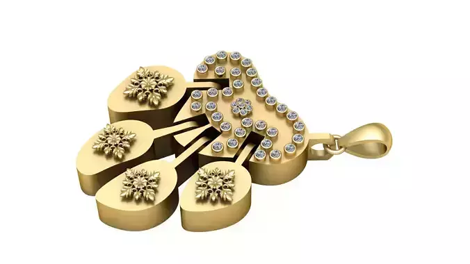 SUNFLOWER DIAMOND PENDANT 3D PRINTABLE MODEL 