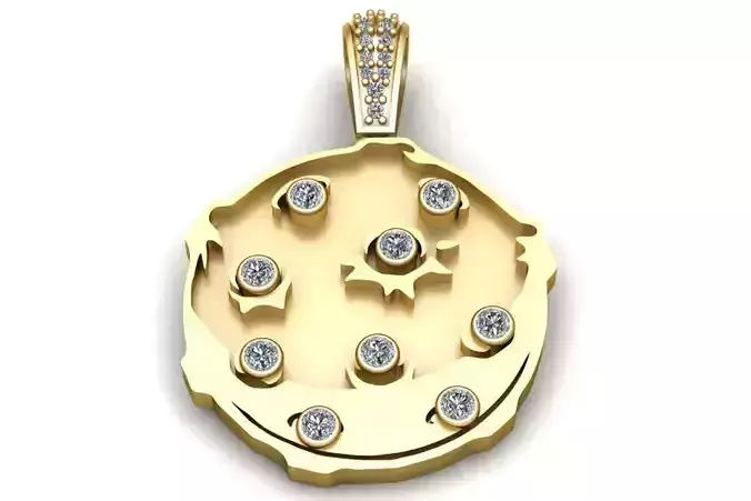 GOLDEN DIAMOND PENDANT 3D PRINTABLE MODEL