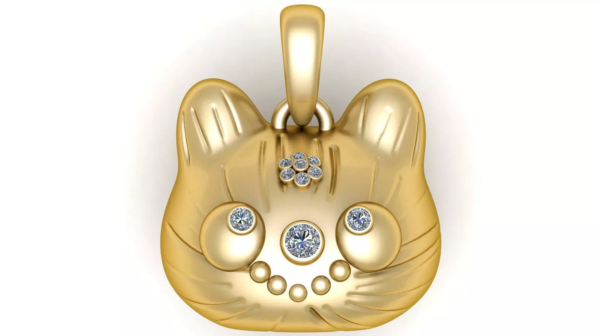 CAT FACE PENDANT 3D PRINTABLE MODEL 3D print model