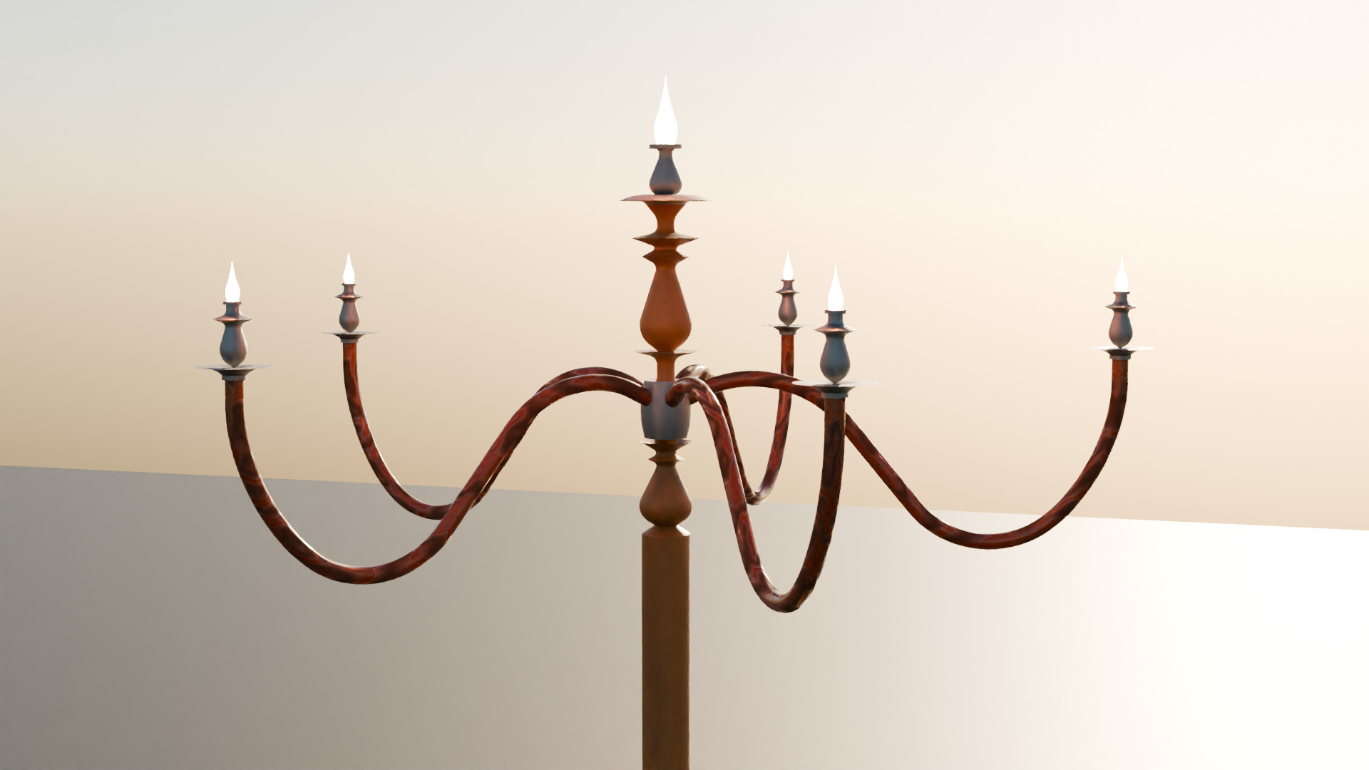 Low-poly Candle Stand Low-poly 3D model_1