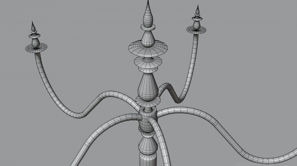 Low-poly Candle Stand Low-poly 3D model_6