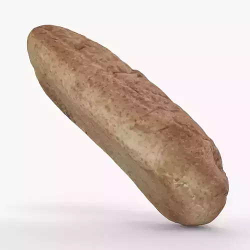 Photorealistic 3D scan of bread  Low-poly 3D model