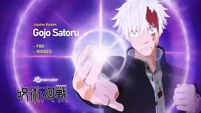 Young Gojo Satoru Murasaki - Jujutsu Kaisen Low-poly 3D model Young Gojo Satoru Murasaki - Jujutsu Kaisen Low-poly 3D model