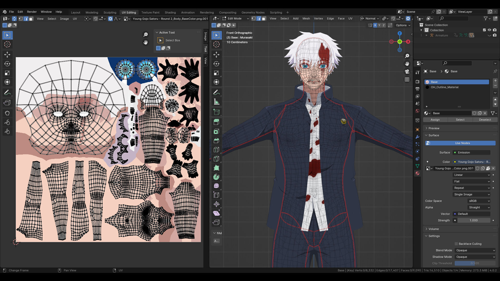 Young Gojo Satoru Murasaki - Jujutsu Kaisen Low-poly 3D model_9