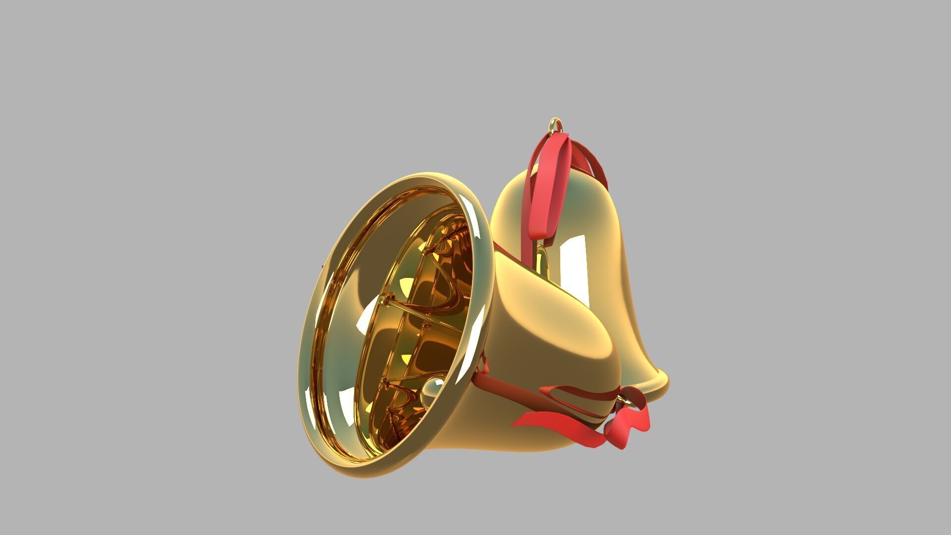 Bell 02 golden 3D model_4