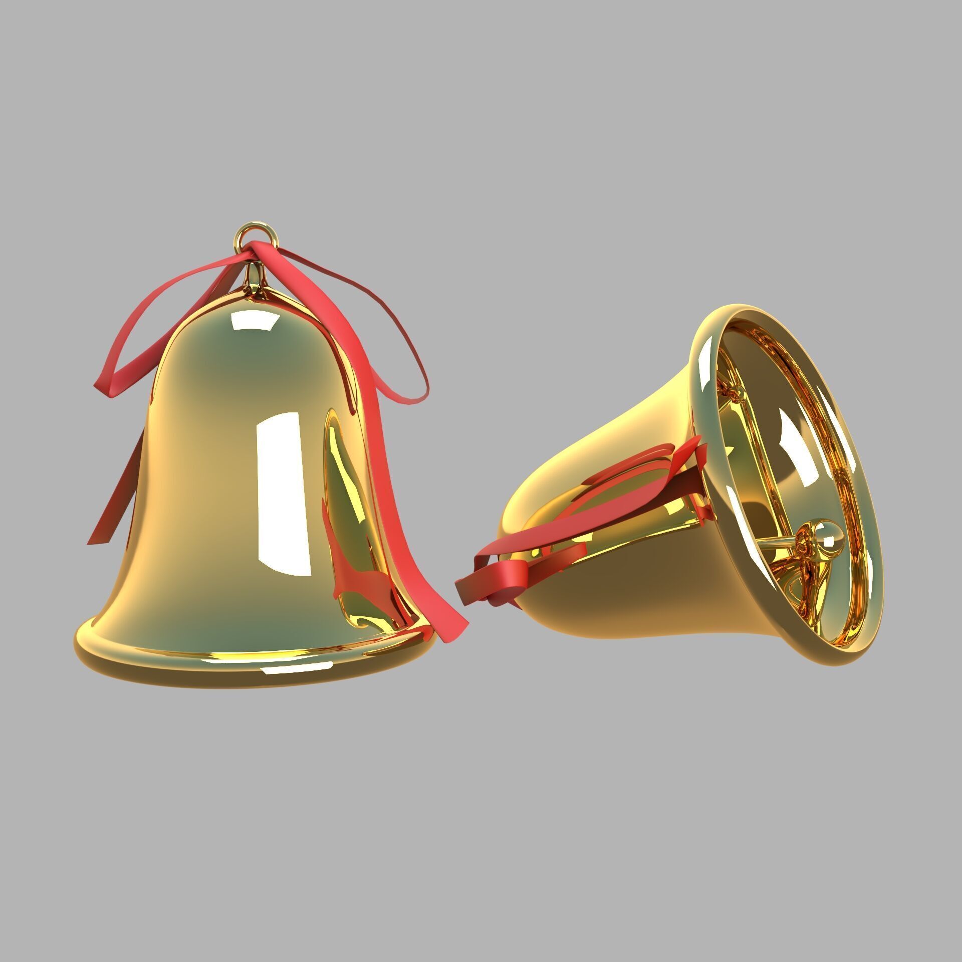 Bell 02 golden 3D model_2