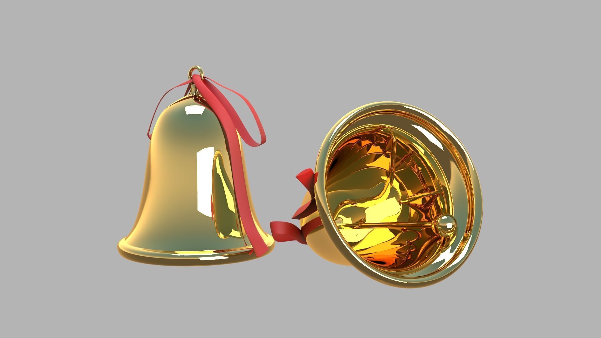 Bell 02 golden 3D model_5