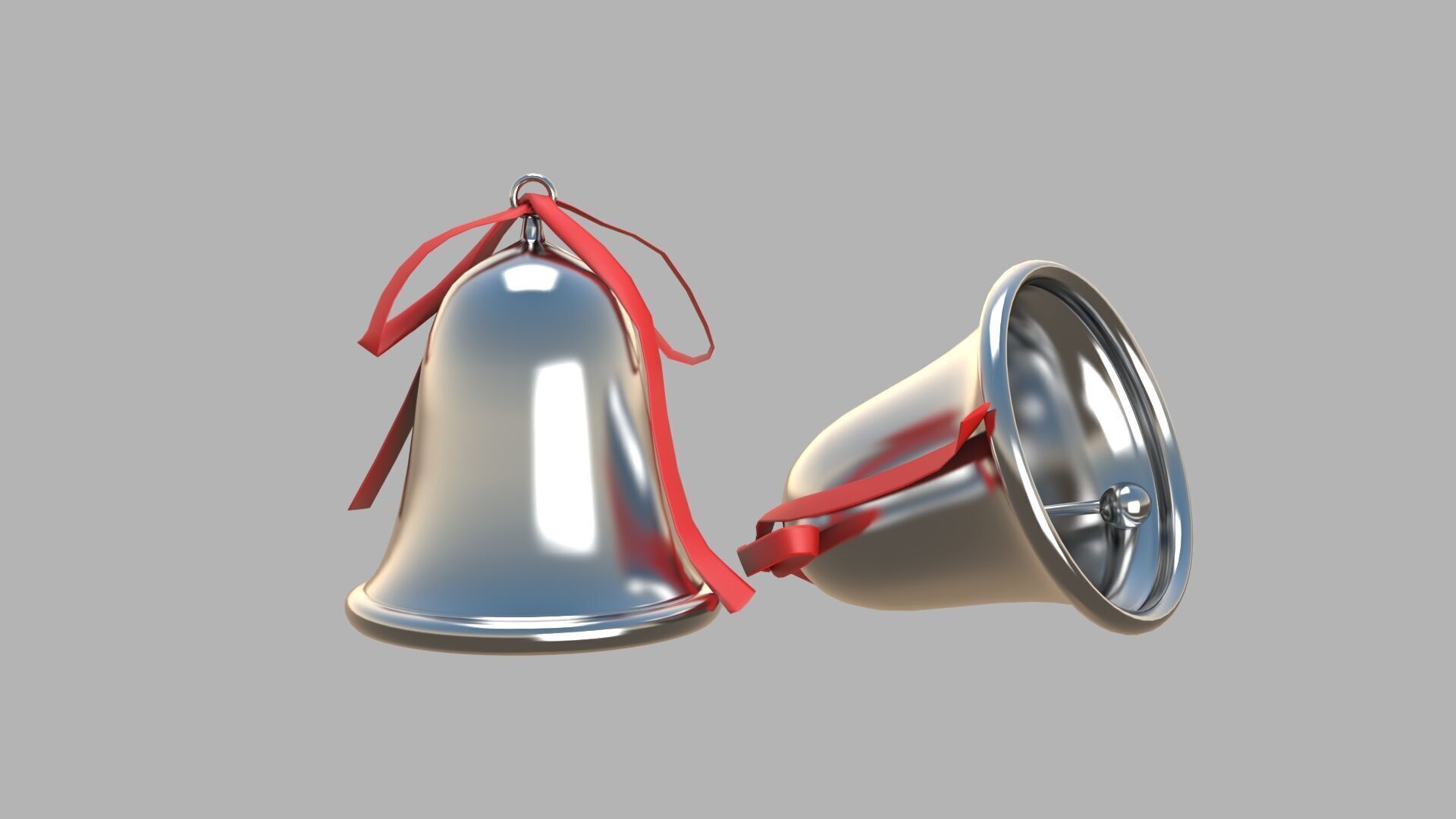 Bell 02 silver 3D model_1