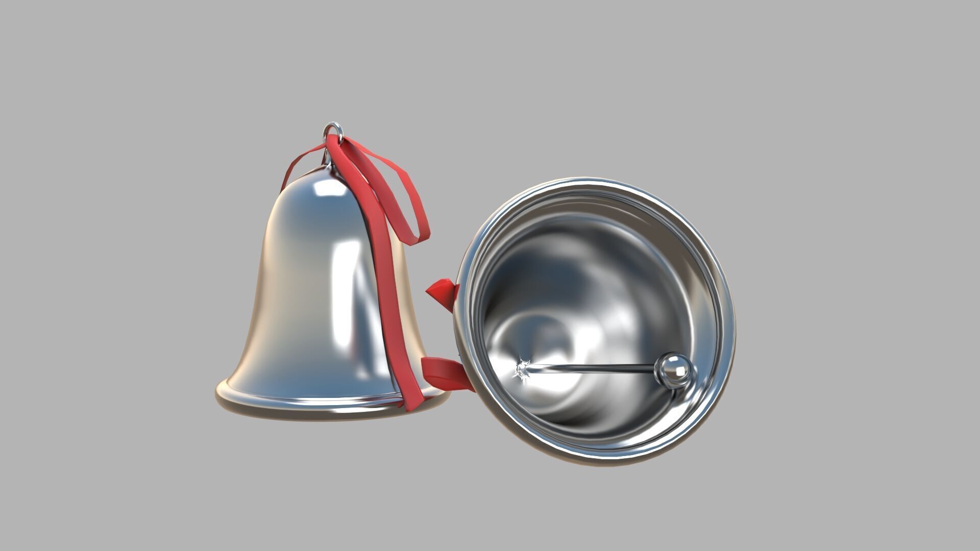 Bell 02 silver 3D model_2