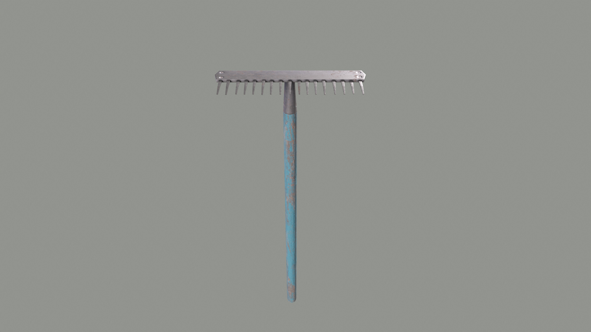 Tool Rack with Garden Tools Low-poly 3D model_5