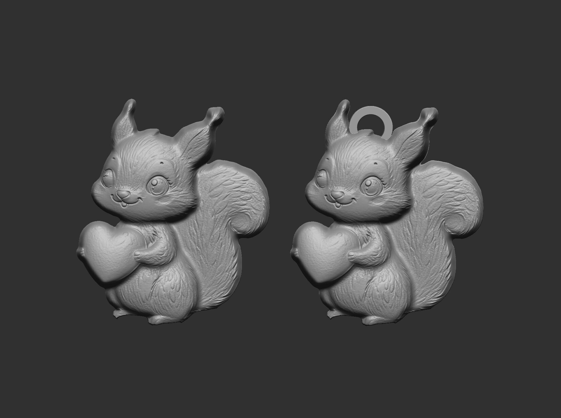 valentines day squirrel with heart pentant decor  3D print model_5