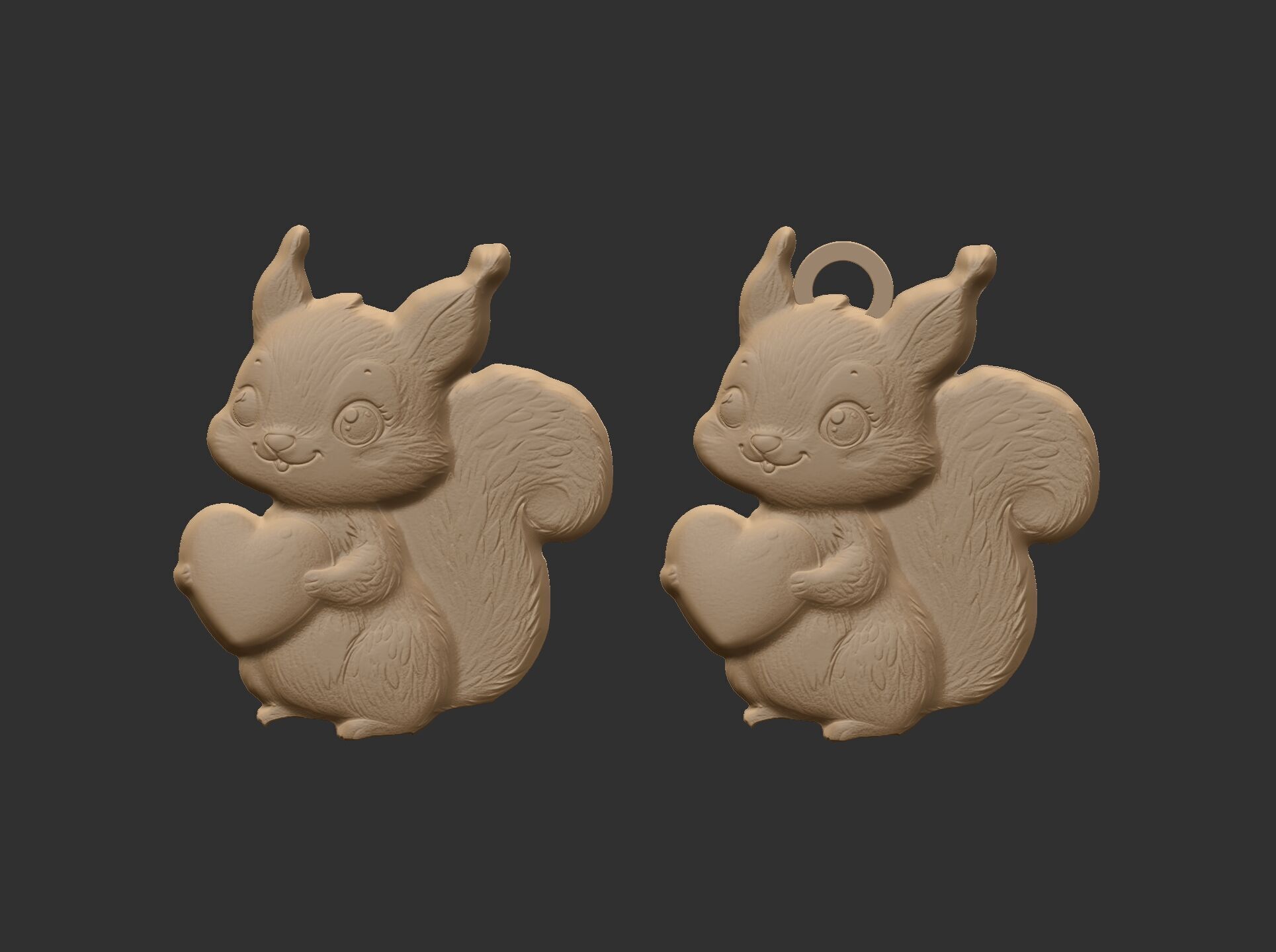 valentines day squirrel with heart pentant decor  3D print model_3