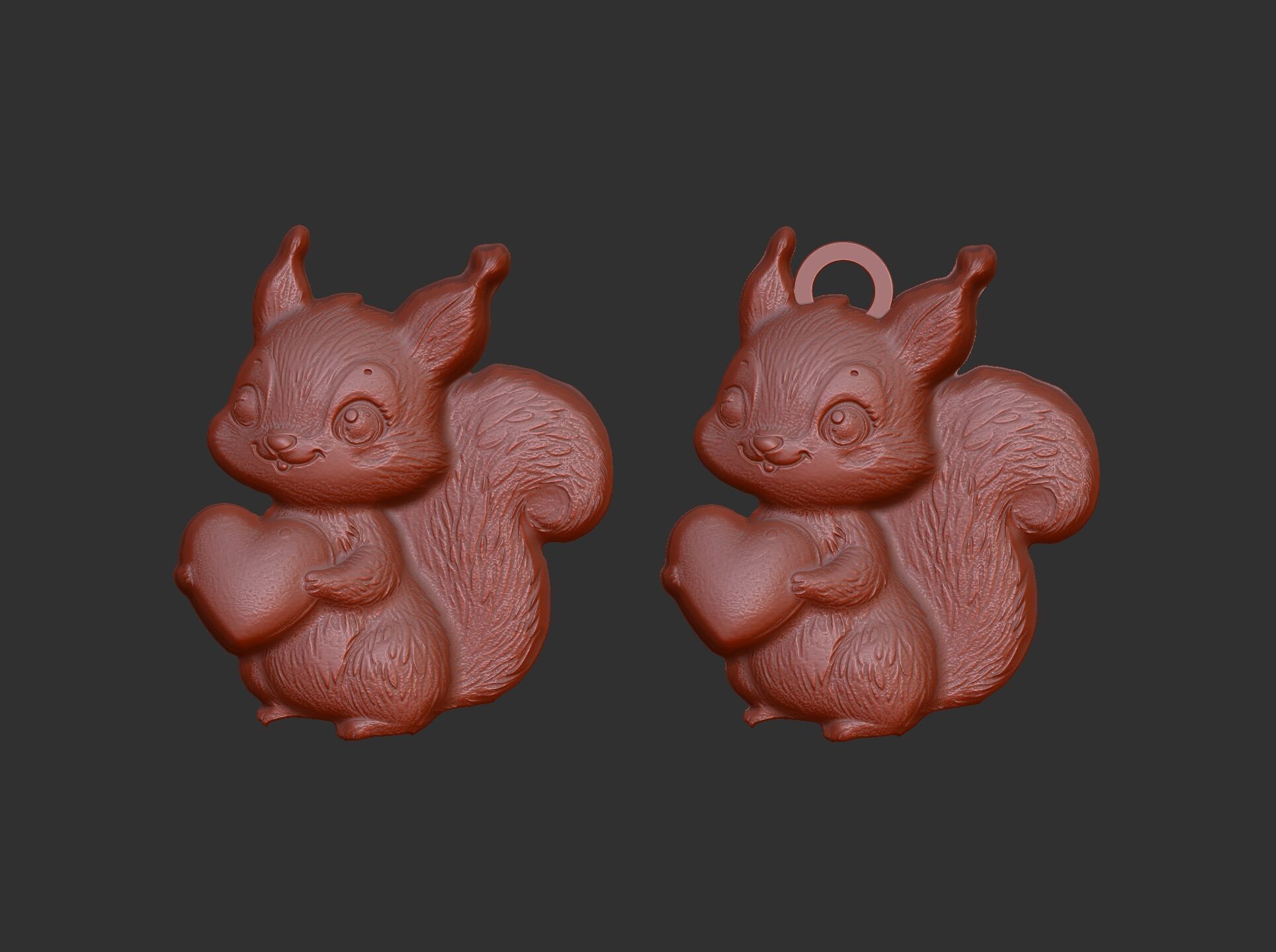 valentines day squirrel with heart pentant decor  3D print model_7