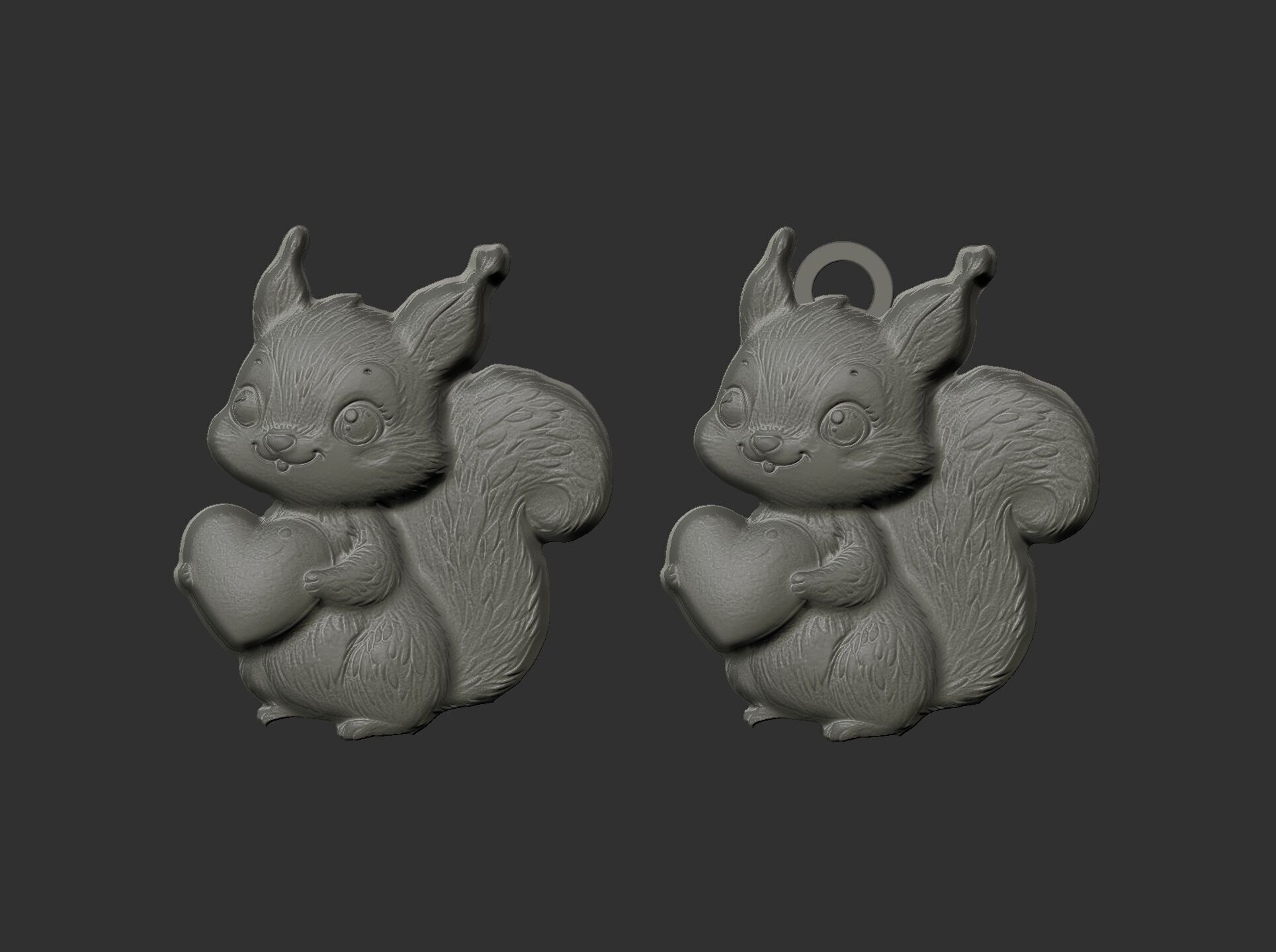valentines day squirrel with heart pentant decor  3D print model_6