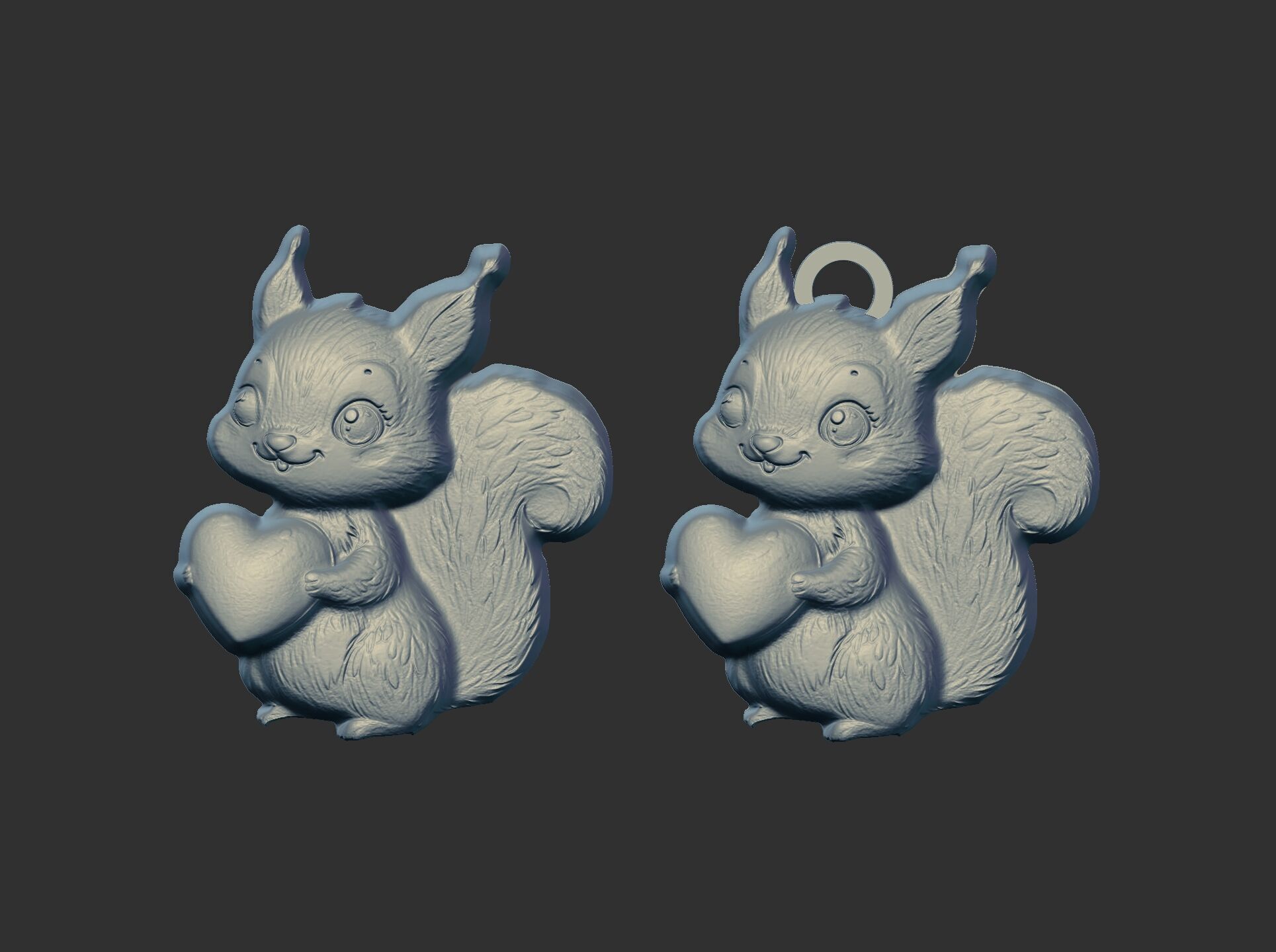 valentines day squirrel with heart pentant decor  3D print model_8