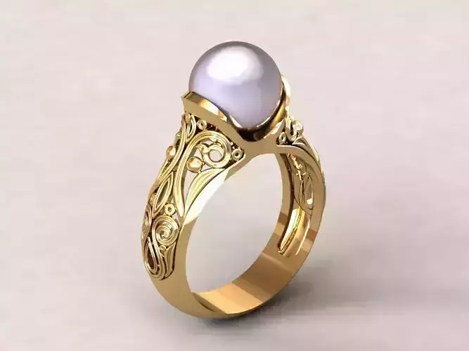 Gold Pearl Ring