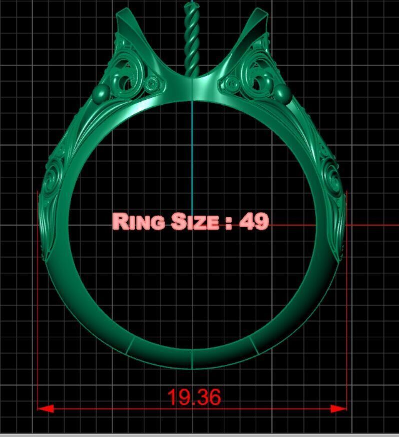 Gold Pearl Ring 3D print model_1