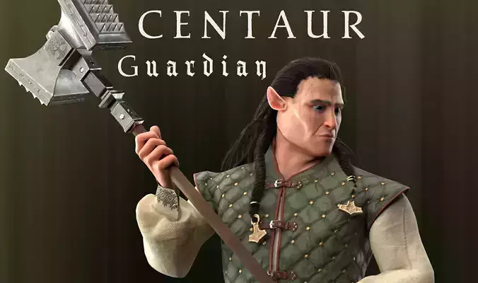 Centaur guardian-Civil-Regular cloth Low-poly 3D model