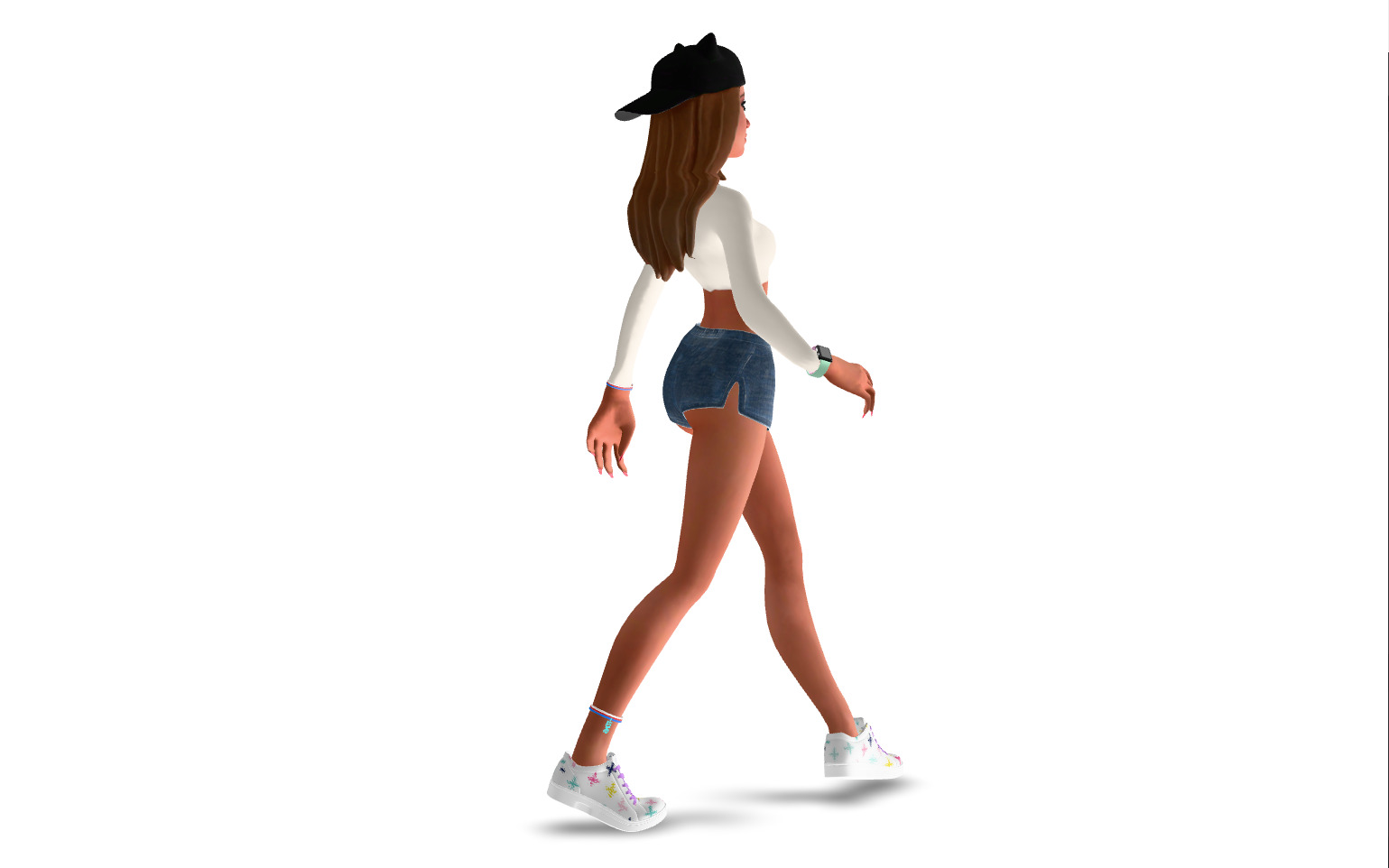 Female character animated 3D model_16