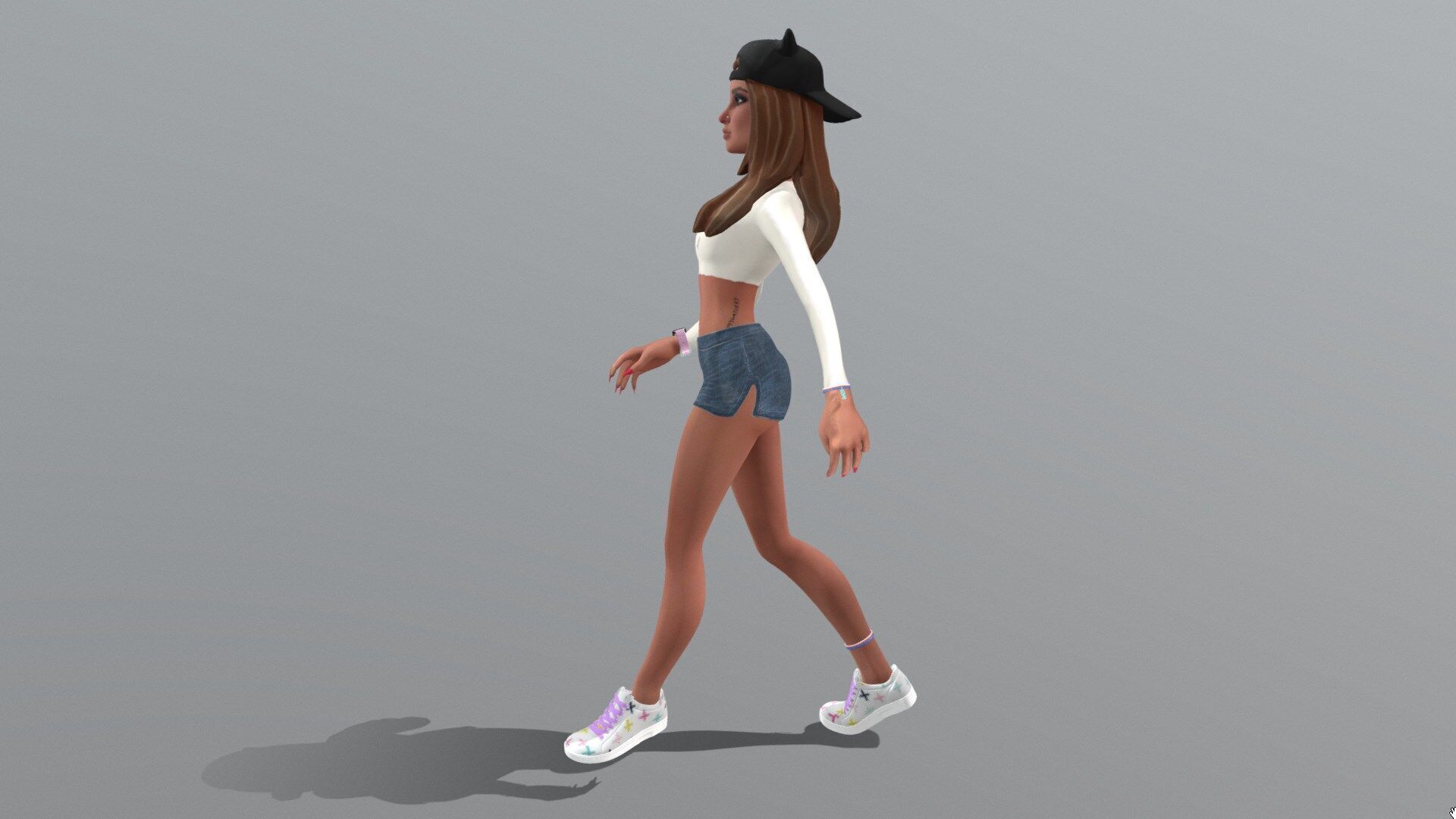 Female character animated 3D model_4