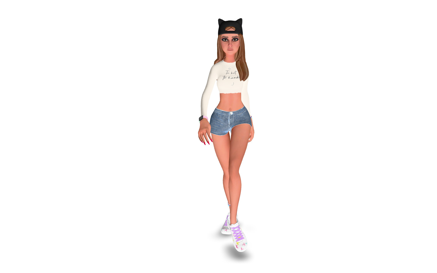 Female character animated 3D model_11
