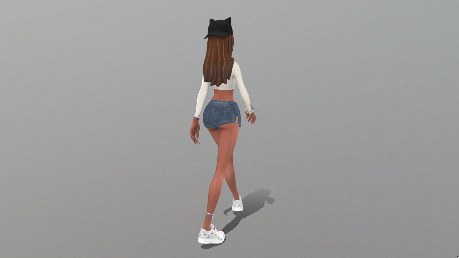 Female character animated 3D model_8