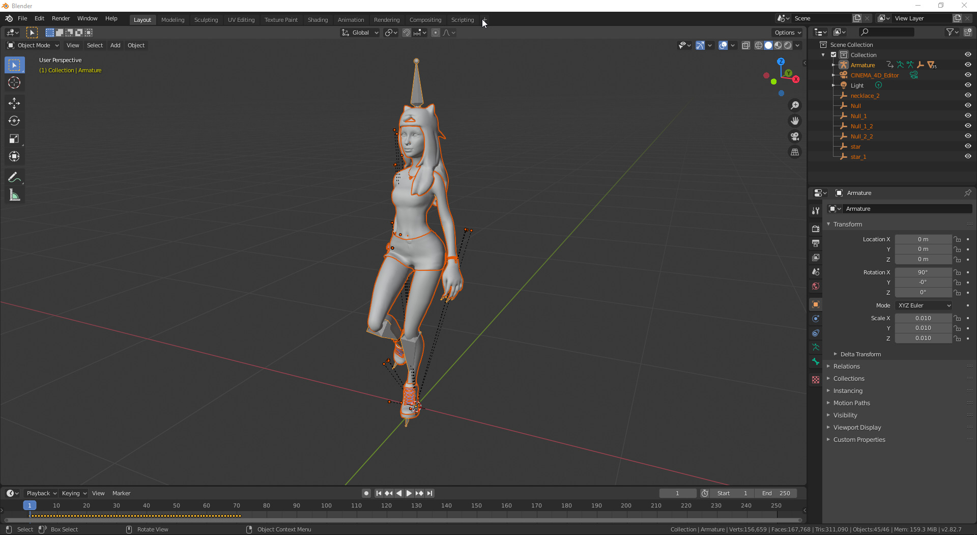 Female character animated 3D model_21