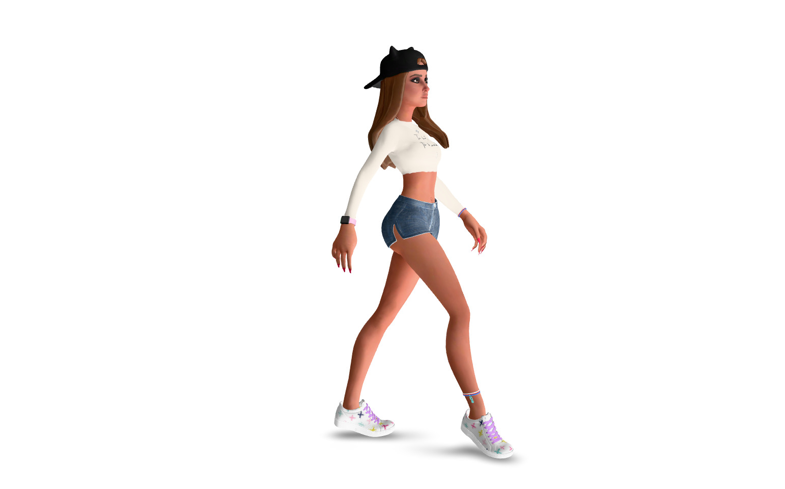 Female character animated 3D model_12