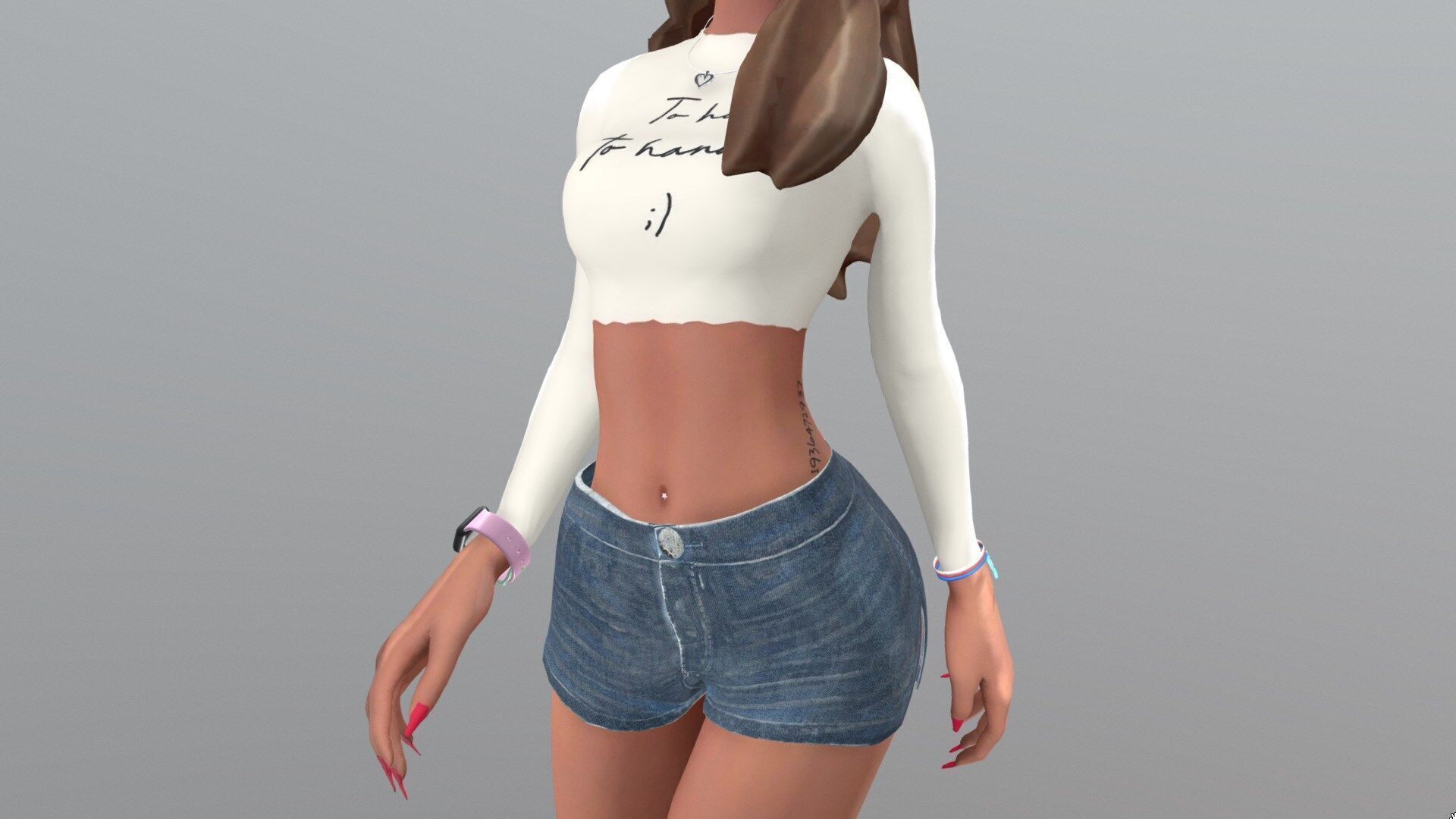 Female character animated 3D model_6