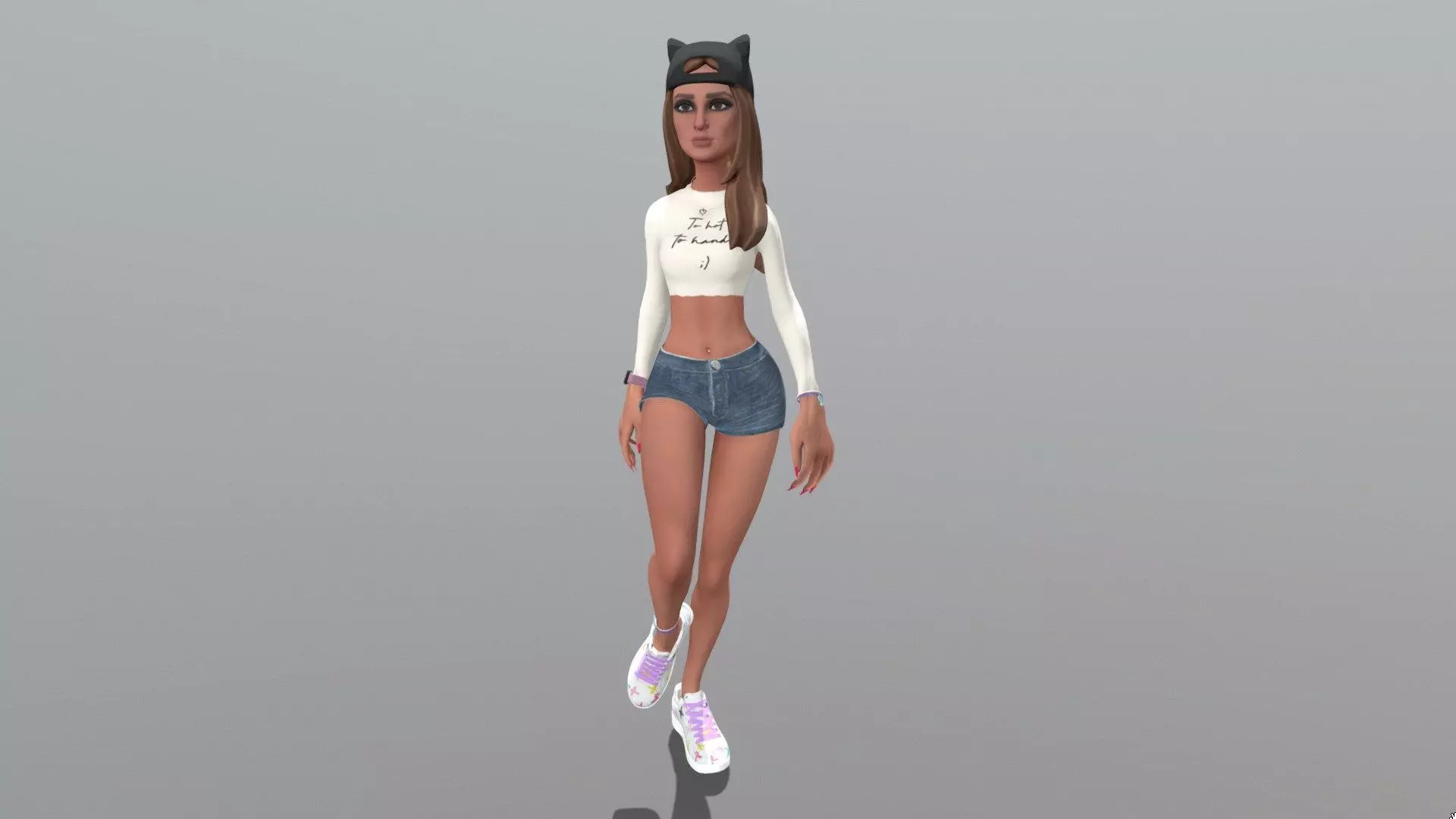 Female character animated 3D model_0