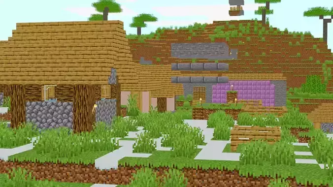 Minecraft Village 3D Model 