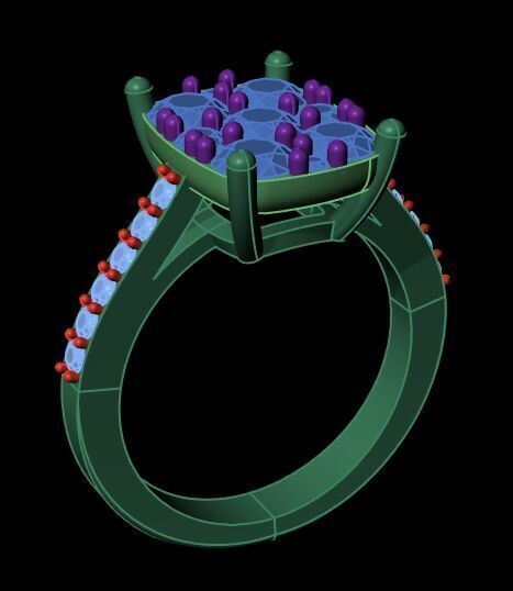 Diamond Ring 028 3D print model_4