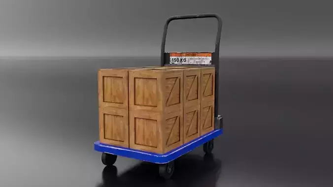 Hand Truck with Wooden Boxes