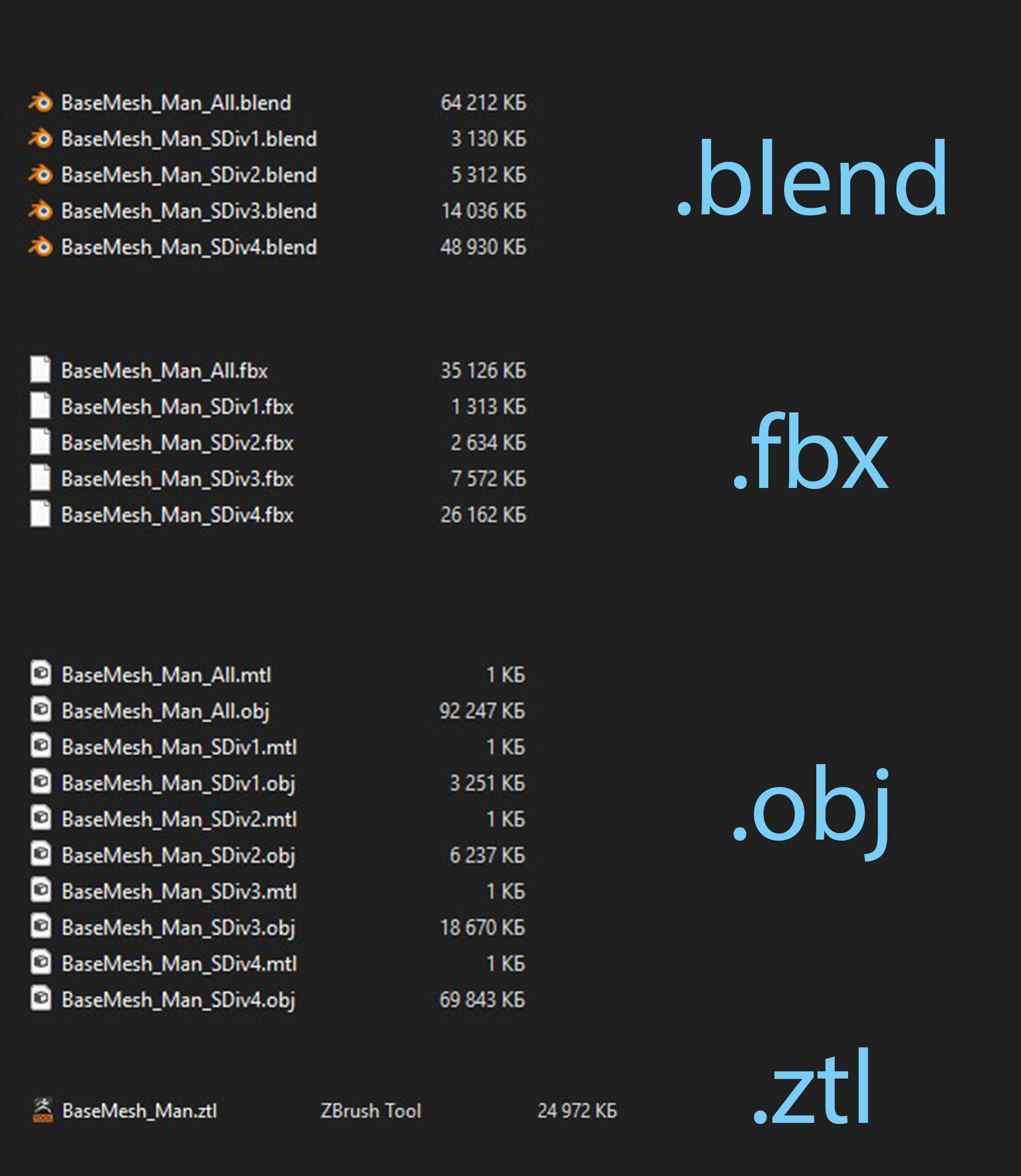 Realistic Athletic Man Body Base Mesh Low-poly 3D model_18