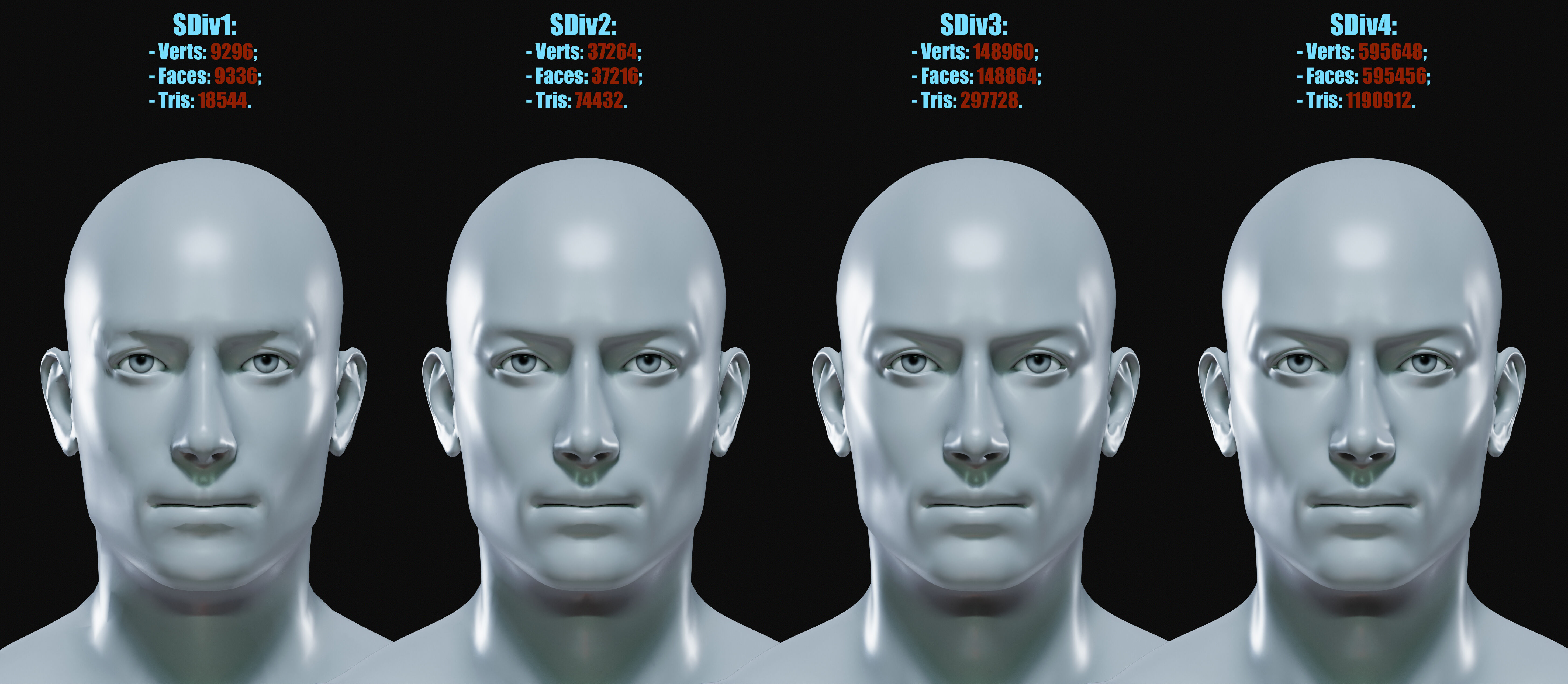 Realistic Athletic Man Body Base Mesh Low-poly 3D model_12